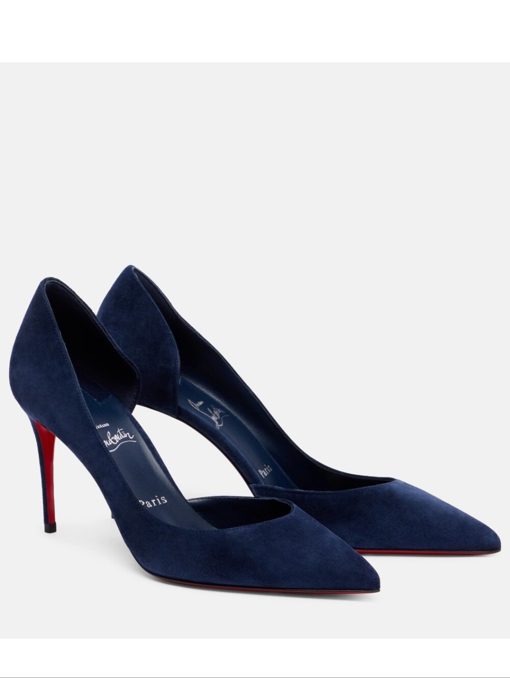 $945 Christian Louboutin Iriza 85 Blue Suede Pumps Heels EU 38.5/39/39.5 NWT